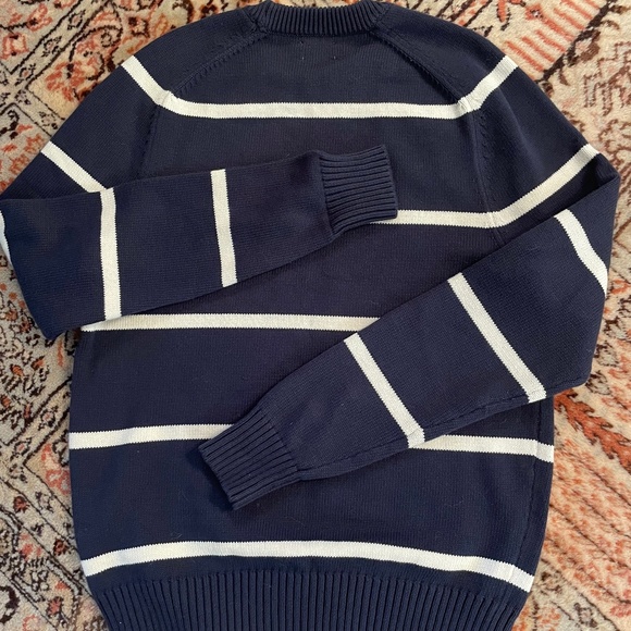 J. Crew Navy and White Stripe Crew Sweater - Picture 4 of 8